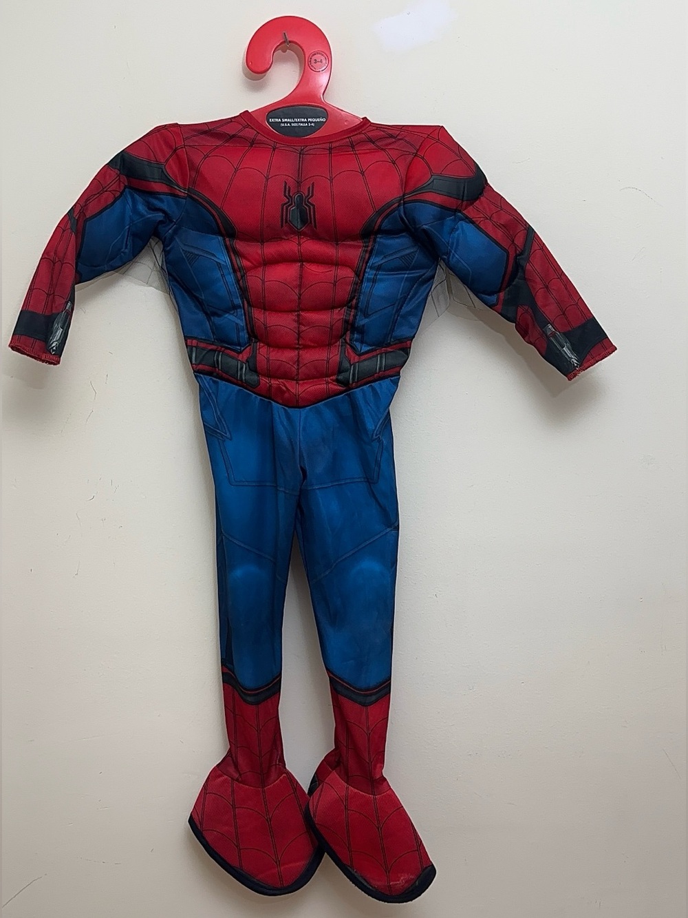 Marvel Spider-Man Muscle Chest Costume Boys XS 3-4 NWT Halloween Superhero